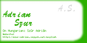 adrian szur business card